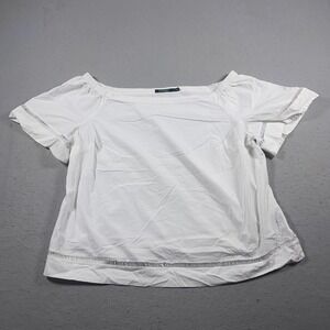 Lauren Ralph‎ Lauren White Short Sleeve Top Eyelet Trim Off Shoulder Women Sz 2X